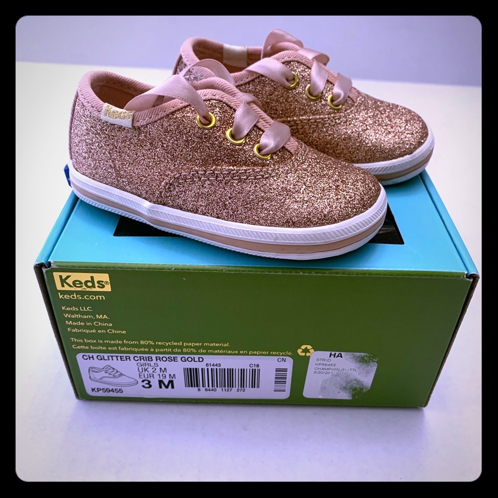 Keds x Kate Spade Glitter Crib Rose Gold